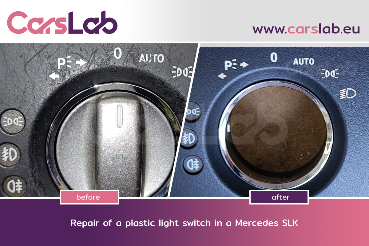 Repair of plastic light switch in Mercedes SLK using precision laser restoration